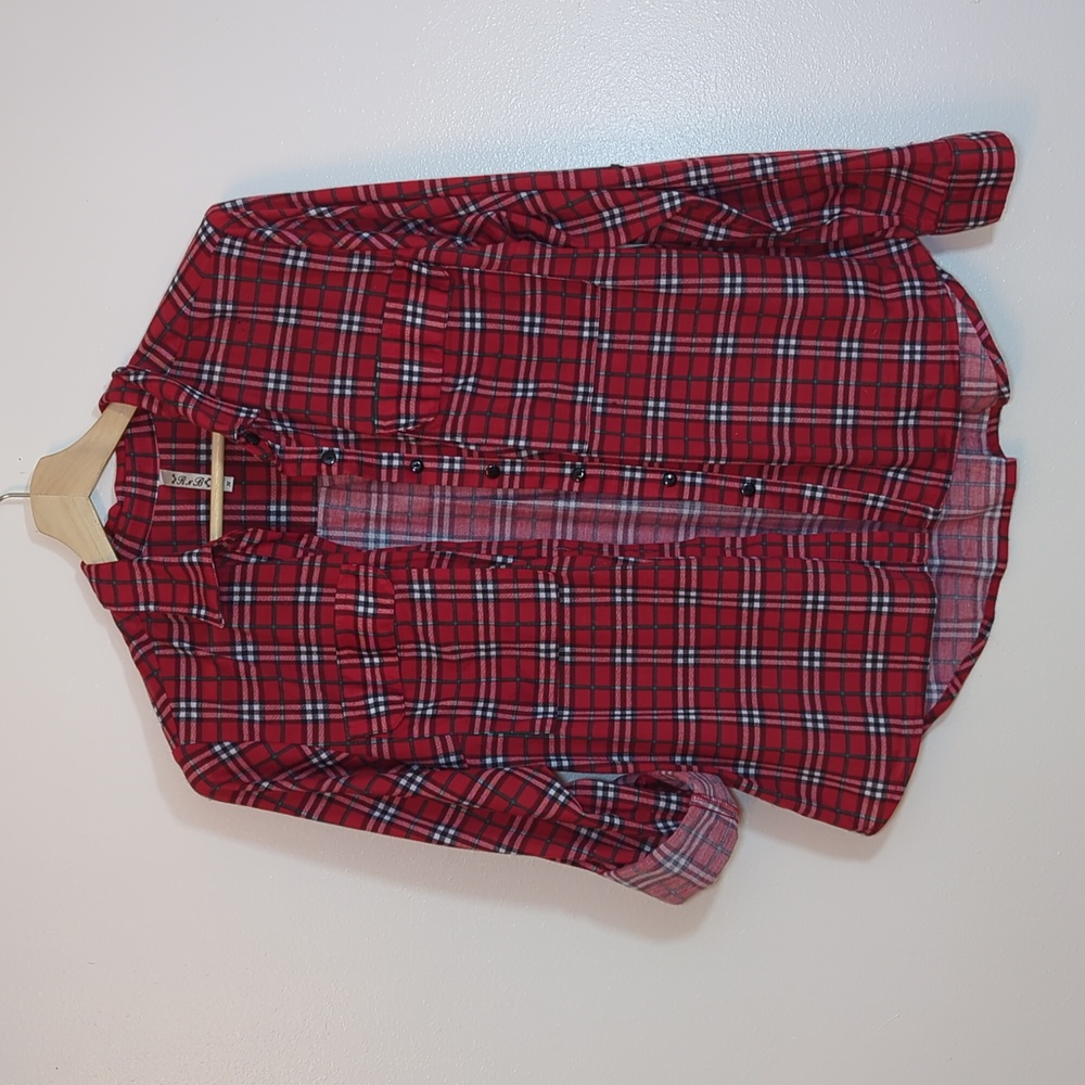 RNB | Red, Black, Green & White Plaid Button Down Shirt